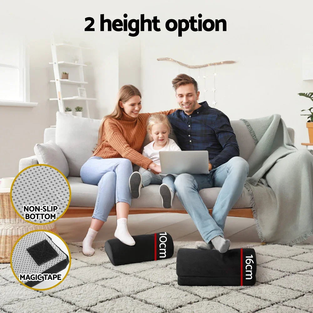 PosturePivot™ Premium Orthopaedic Footrest Cushion - Adjustable Memory Foam Footrest for Improved Desk Posture