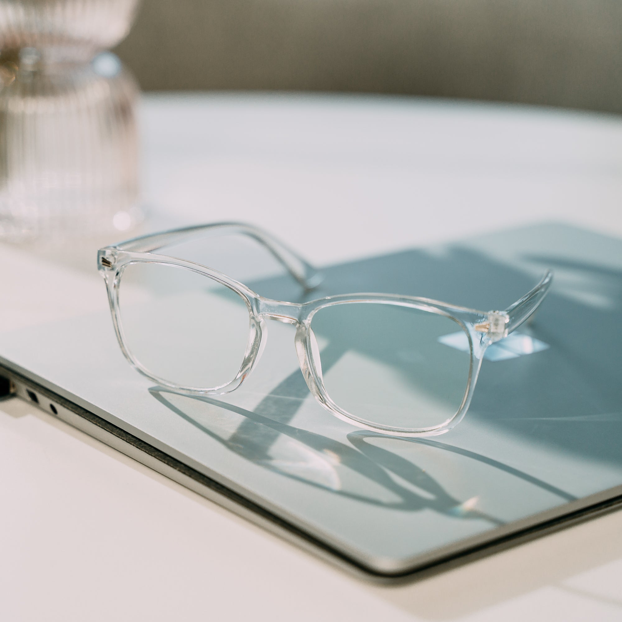 Clear Lens Blue Light Blocking Glasses for Computer Use - Anti Eye Strain & HEV Light Protection