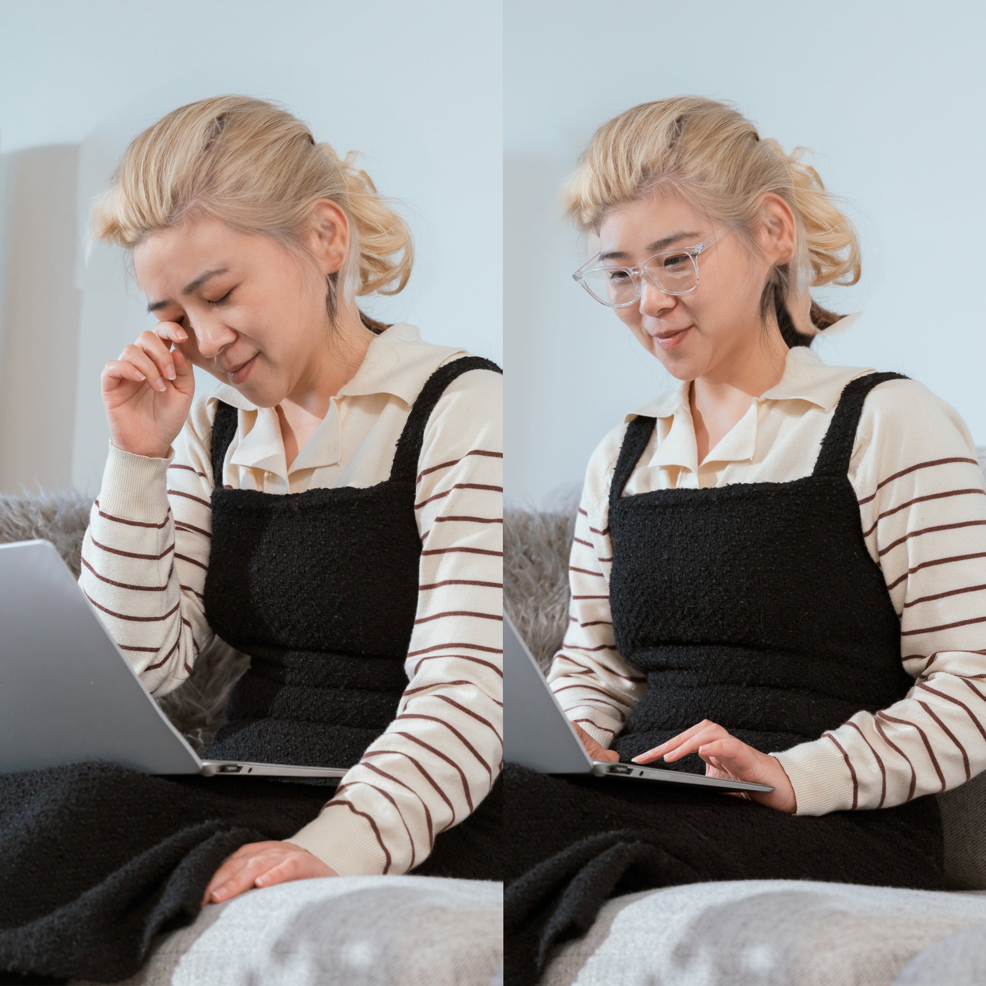 Clear Lens Blue Light Blocking Glasses for Computer Use - Anti Eye Strain & HEV Light Protection