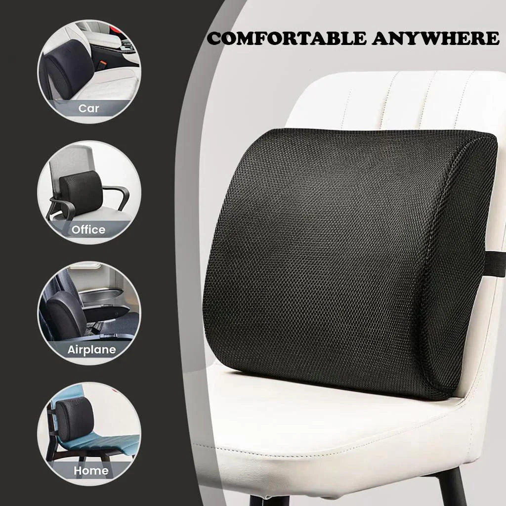 TotalComfort™ Memory Foam Back Support Bundle - Office Seat Cushion & Lumbar Pillow Set