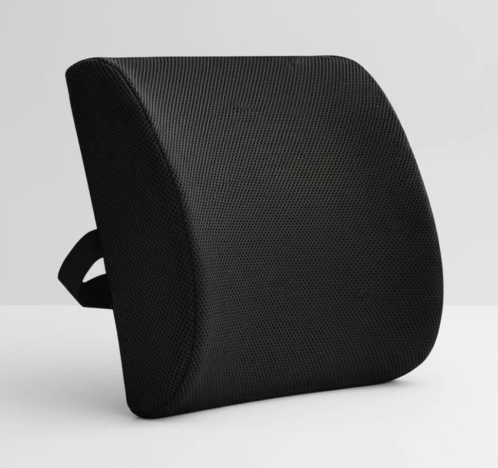 Ergonomic Memory Foam Back Support Bundle - Office Seat Cushion & Lumbar Pillow Set